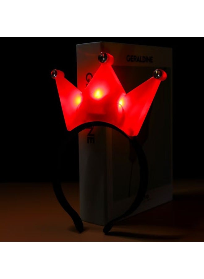 Luminous Crown-Headband Luminous Headband-LED Flash Headwear Concert-Company Annual Meeting Party Advertising Iogo-Color:Luminous Crown Headband (pink) - Image 5