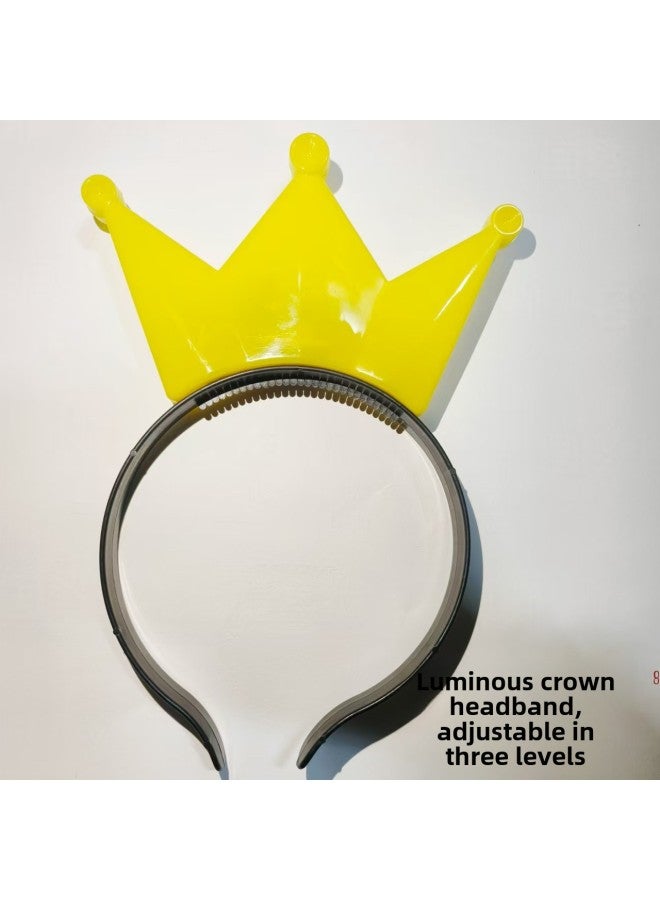 Luminous Crown-Headband Luminous Headband-LED Flash Headwear Concert-Company Annual Meeting Party Advertising Iogo-Color:Luminous Crown Headband (pink) - Image 2