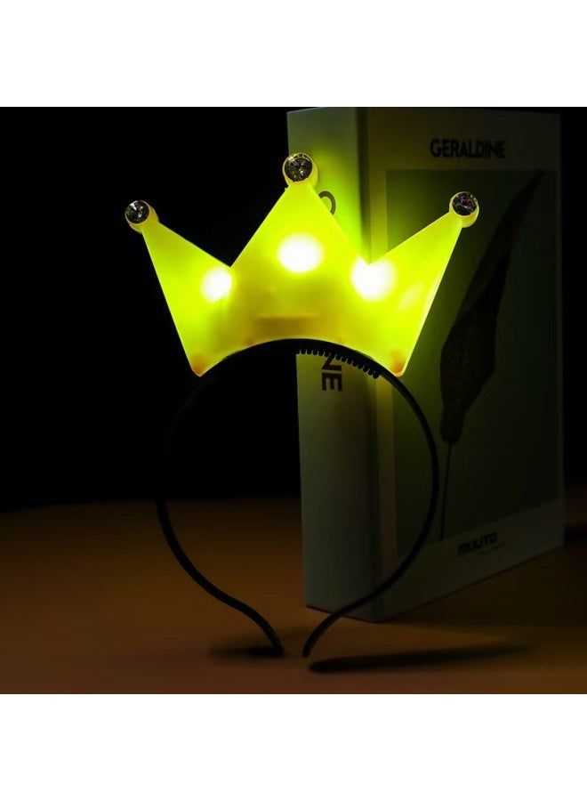 Luminous Crown-Headband Luminous Headband-LED Flash Headwear Concert-Company Annual Meeting Party Advertising Iogo-Color:Luminous Crown Headband (pink) - Image 4