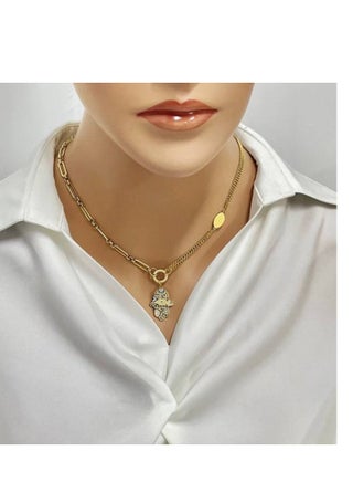 Fixed gold stainless steel chain, length 45cm + 5cm extension - pzsku/Z5B0698D30A11FE9F9F5FZ/45/_/1716653468/0962702a-f084-4cca-81ea-822ee857ada8