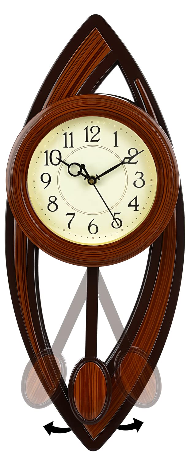 Harbour Analog Latest Stylish New Models Wall Clock with Pendulum for Home Living Room Hall Bedroom (Size Height 52 CM X Width 22 CM)- Home Decor Big Size Wall Clock MJ AD 15 MN- 3 - Image 2