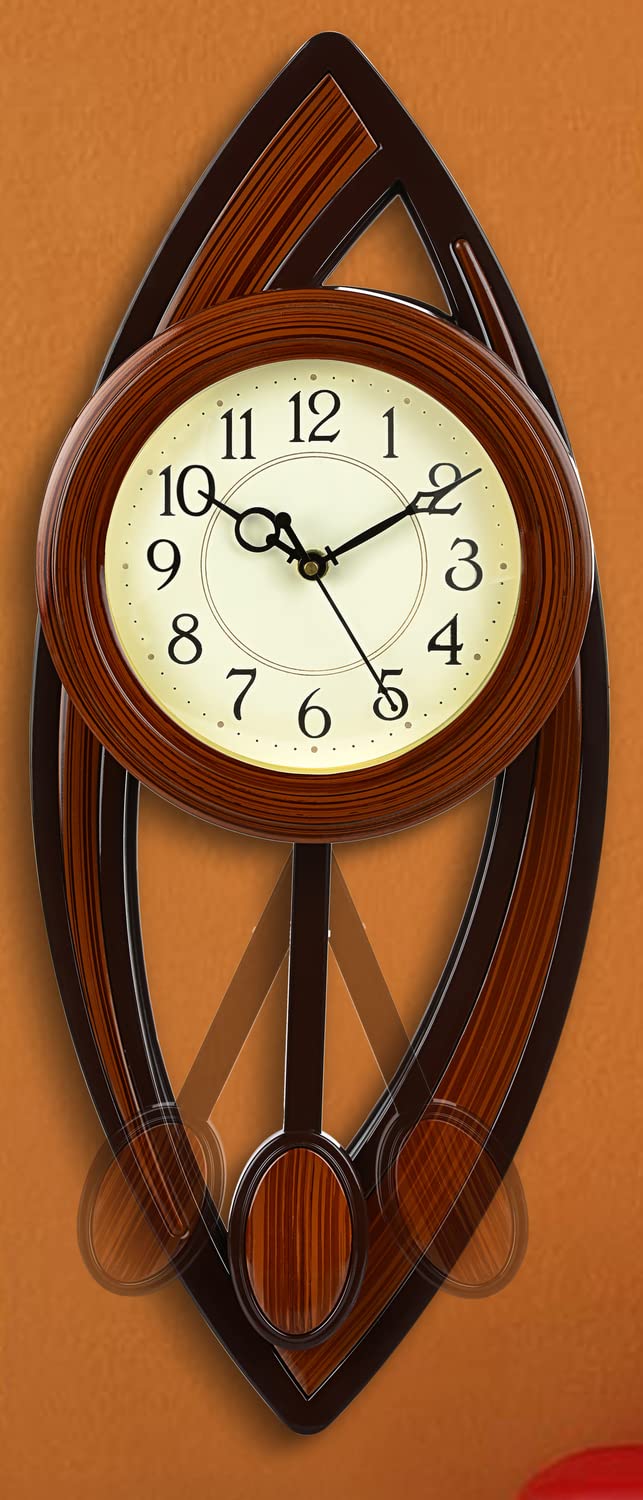 Harbour Analog Latest Stylish New Models Wall Clock with Pendulum for Home Living Room Hall Bedroom (Size Height 52 CM X Width 22 CM)- Home Decor Big Size Wall Clock MJ AD 15 MN- 3 - Image 1