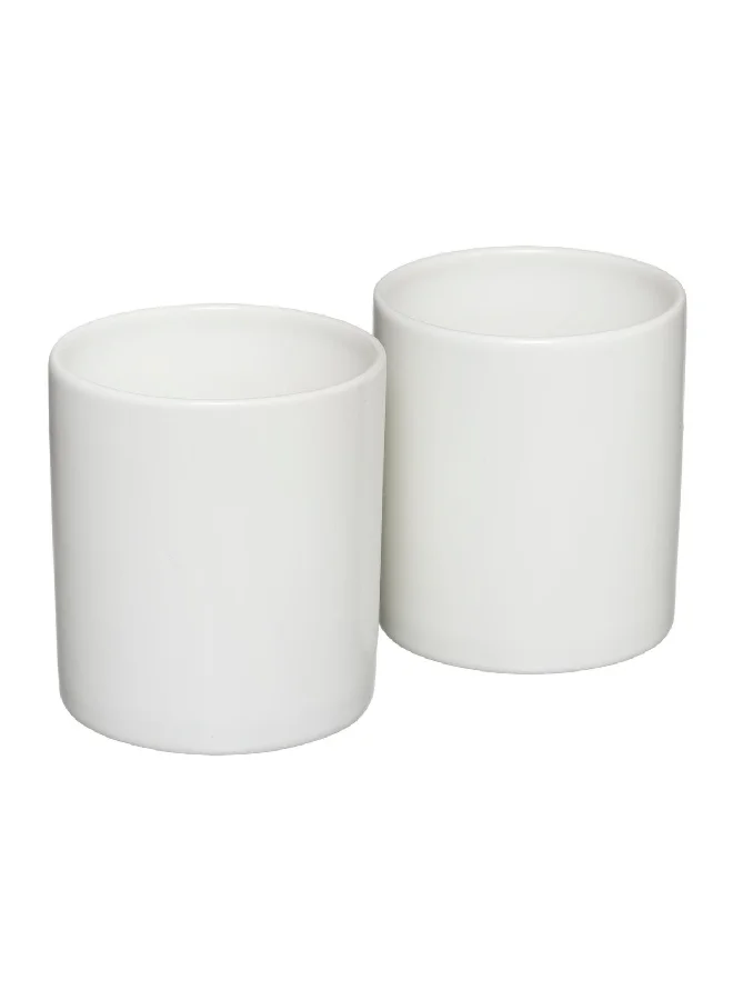Five Simply Smart 2-Piece Ceramic Storage Jar With Bamboo Lids White And Brown 179612