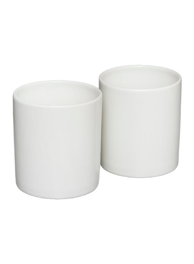 حامل ماكينة تحضير وعاء تخزين خزفي مكون من قطعتين مع أغطية من البامبو باللونين الأبيض والبني 179612 - Image 2