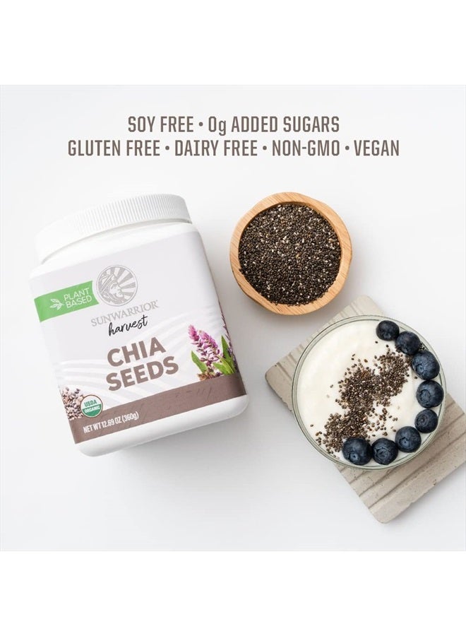 Sunwarrior Chia Seeds Organic Non-GMO Keto Vegan Superfood additive for Smoothies Acai Pudding Baking 360g Tub (30 SRV) Organic Harvest - Image 5