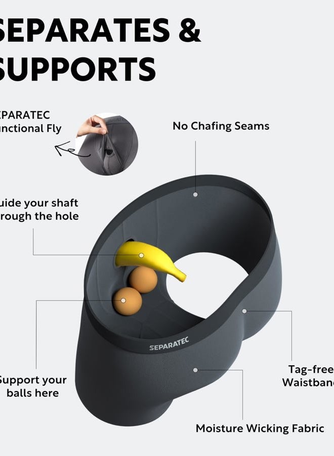 Separatec Mens Underwear with Pouch Moisture Wicking Rayon Made From Bamboo Underwear Men Breathable Boxer Briefs 3 or 6 Pack, Regular Support Pouch - A1 - Navy Blue/Moonlight Blue/Heather Gray - 3 - Image 3