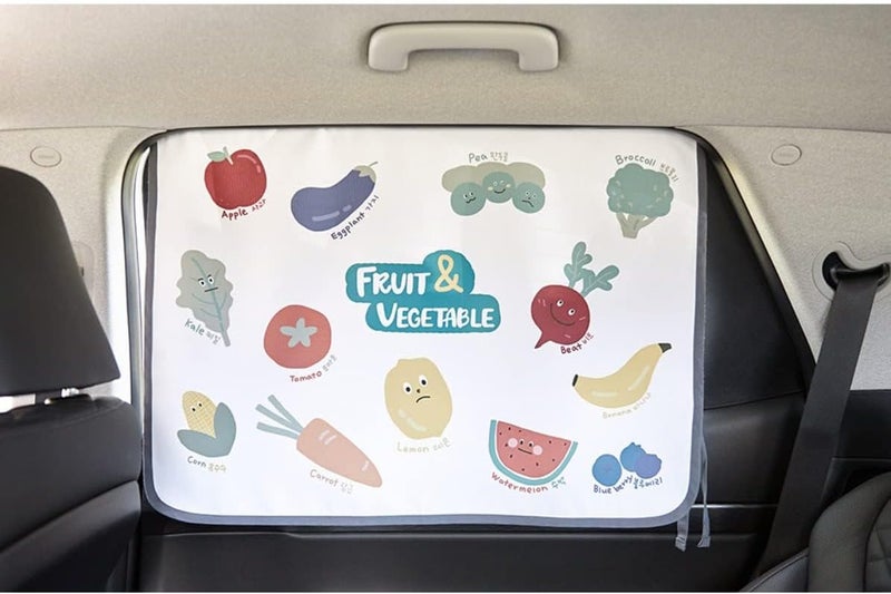 bebedeco Magnetic Car Sun Shade Curtain for Side Window – Sun Blocker and UV Protector for Baby, Kids, and Pets – Universal Fit with Built-in Magnets for Steel-Framed Door (Vegetable Friends) - Image 5