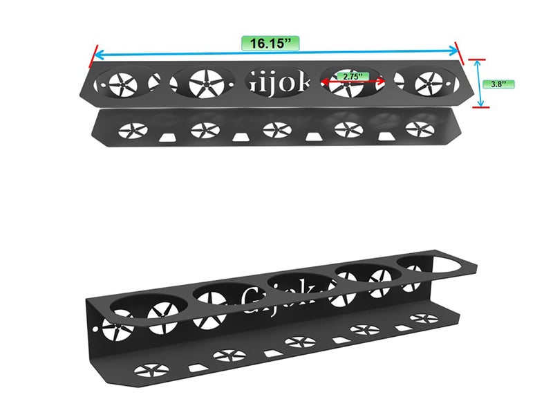 Gijok 4 Pack Five Cans Wall-Mounted Steel Aerosol Spray Can Holder, Steel Wall Mount Storage Organizer for Garage and Workspace (4-Black) - Image 4