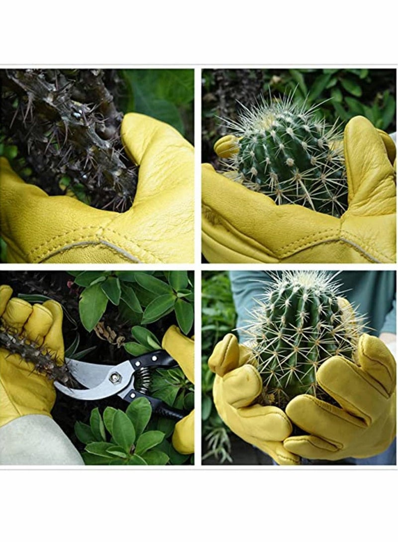 Captaintech Cactus Gloves Thorn Proof Gardening for Rose Pruning Cacti Handling Leather Garden Work For Women Men Yard Gardener Gifts - Image 5