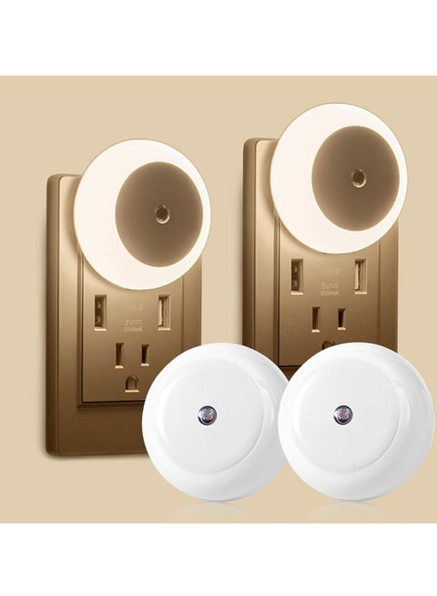 Two Piece Night Light, Wall Mounted Night Light, Dusk to Dawn Sensor, Warm White Circular LED Night Light, Suitable for Children's Rooms, Bedrooms, Corridors, And Kitchens.