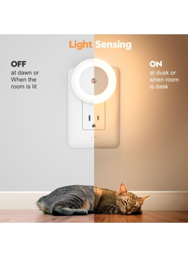Two Piece Night Light,  Wall Mounted Night Light, Dusk to Dawn Sensor, Warm White Circular LED Night Light, Suitable for Children's Rooms, Bedrooms, Corridors, And Kitchens. - Image 5