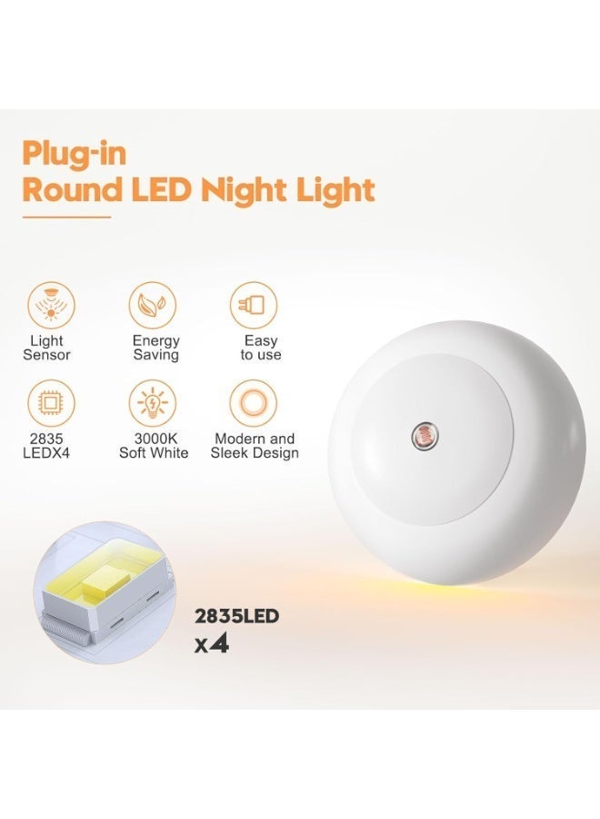 Two Piece Night Light,  Wall Mounted Night Light, Dusk to Dawn Sensor, Warm White Circular LED Night Light, Suitable for Children's Rooms, Bedrooms, Corridors, And Kitchens. - Image 2