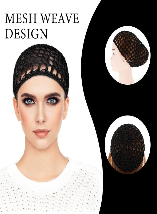 ValueBargain Crochet Hair Net, Comfortable Breathable Hair Wrap Net for Silk Press, Sleeping, Shower, Makeup, Hold Hair in Place All Night, Black (Reusable & Elastic, 2 Pack) - Image 2