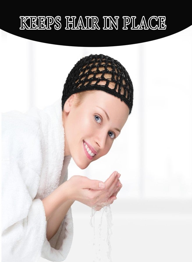 ValueBargain Crochet Hair Net, Comfortable Breathable Hair Wrap Net for Silk Press, Sleeping, Shower, Makeup, Hold Hair in Place All Night, Black (Reusable & Elastic, 2 Pack) - Image 5