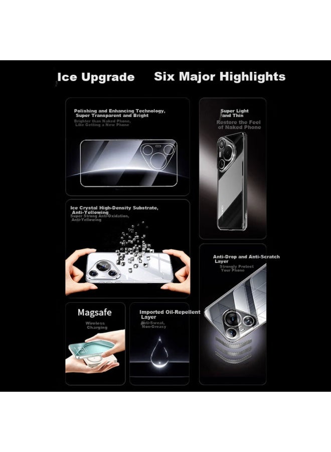 Xuanka [german Ice Crystal] Phone Case For Huawei Pura70, Transparent Full Lens Protection, Ultra-thin Magnetic Charging, Shockproof, Heat Dissipation, For Men And Wome - Image 1