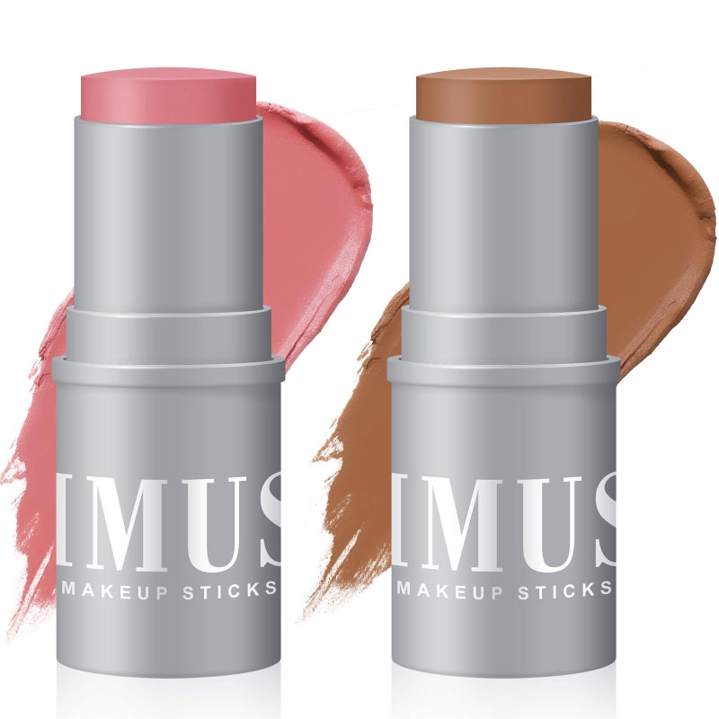 عصا كيموز كريم كونتور ديو عصا كريم بلش برونزر عصا تشكيل كريمي عالية الصبغة تدوم طويلاً مكياج وجه نباتي