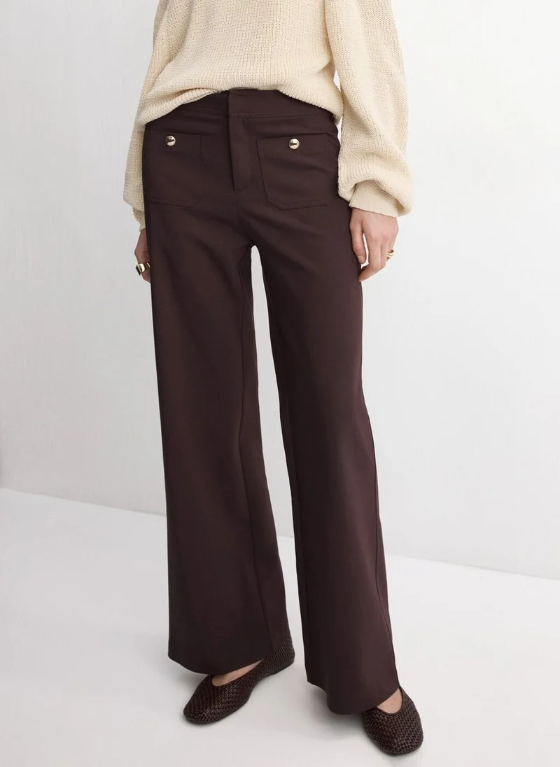 مانجو Straight trousers with jewel buttons