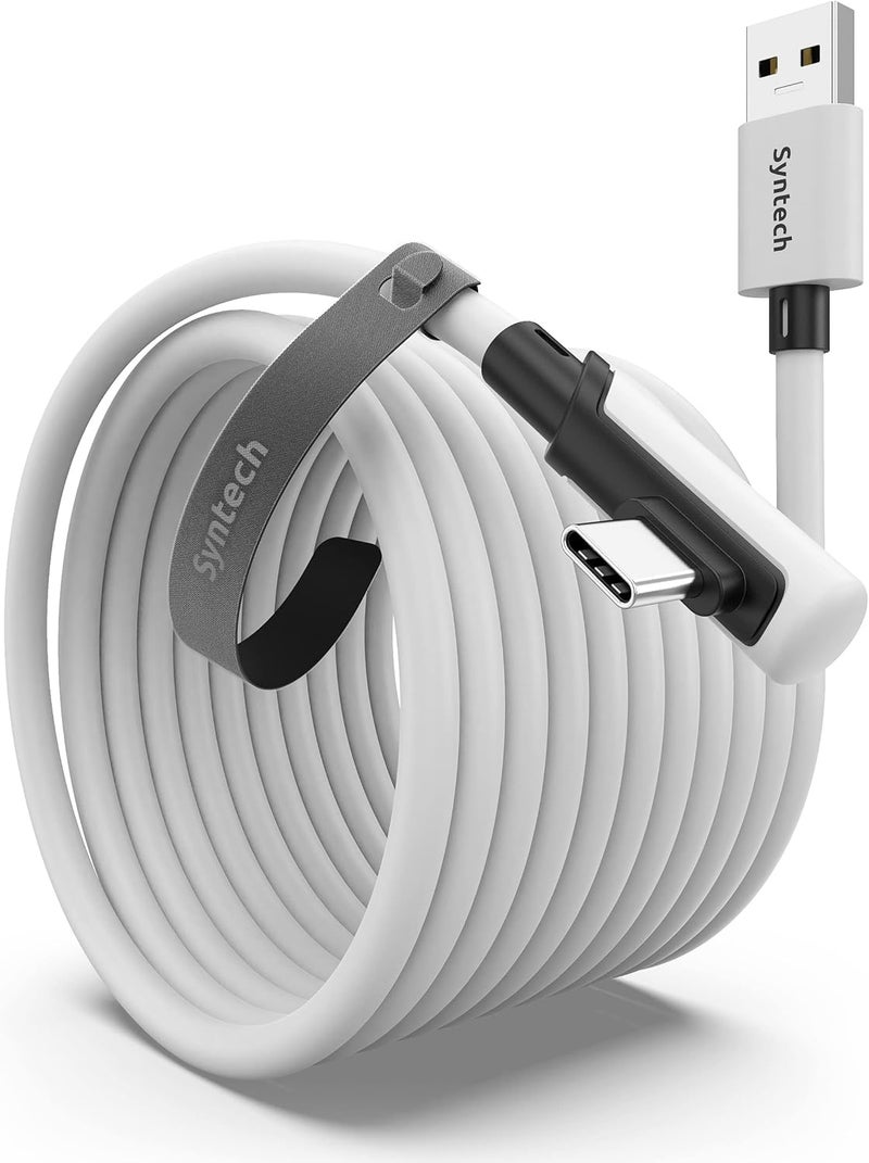 Syntech Link Cable 6m Compatible with Oculus/Meta Quest 3/Meta Quest 3S, Quest2/Pro/Pico 4/Ultra Accessories and PC/SteamVR, High Speed PC Data Transfer, USB 3.0 to USB C Cable for VR Headset - Image 1