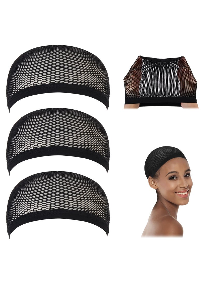 Dreamlover Dreamlover Crochet Wig Caps Black Mesh Wig Caps for Wigs 3 Pieces 