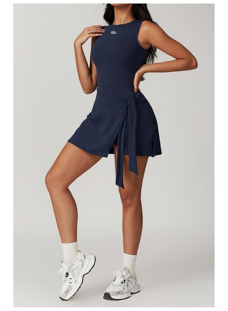 alo Alo One-piece Connected Yoga Set - Professional Fitness and Exercise Clothing for Tennis Skirt Dress for Women Pilates  - Image 4