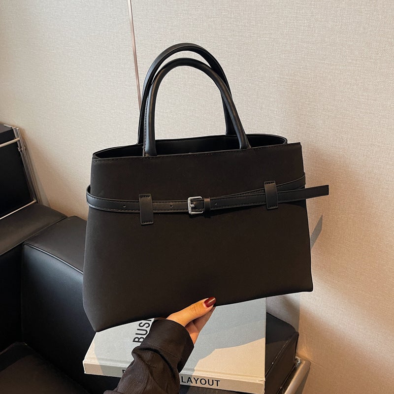 Frosted Retro Bag Women'S Large Capacity Casual Shoulder Handbag Work Commuter Tote Bag - Image 3