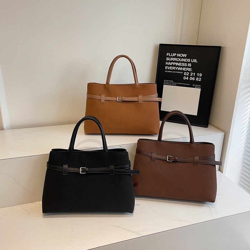 Frosted Retro Bag Women'S Large Capacity Casual Shoulder Handbag Work Commuter Tote Bag - Image 5