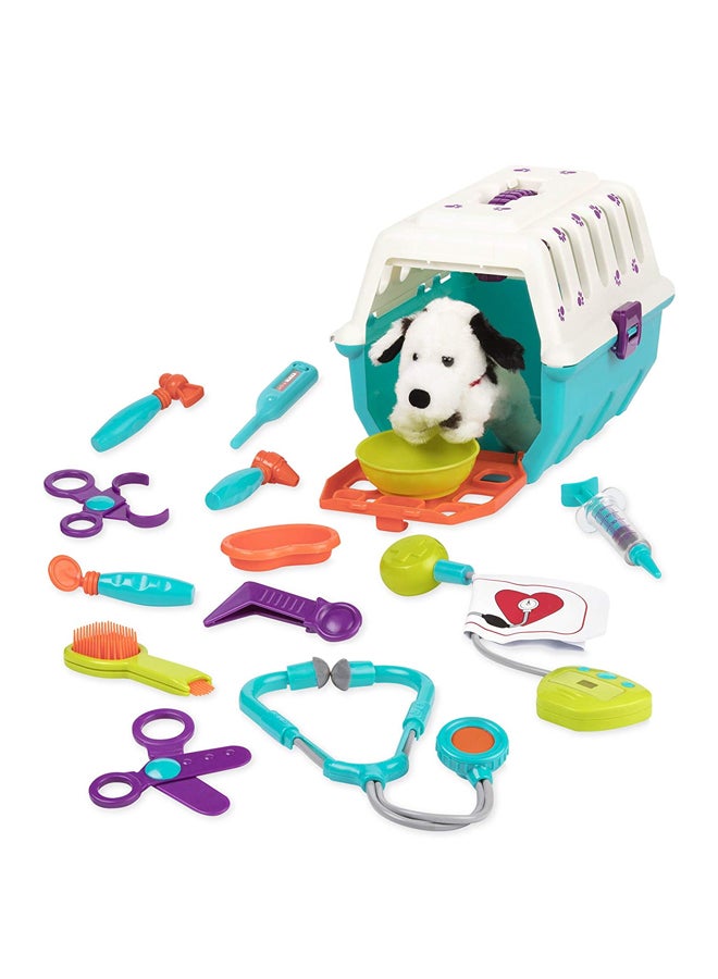 Battat â€“ Veterinarian Toy Set with Plush Dalmatian Puppy & Carrier â€“ Complete 15 Pieces Kids Pretend Play Medical Kit with Stethoscope & Tools â€“ Educational ToddlerToys for Ages 2 â€“ 4 Years - Image 1