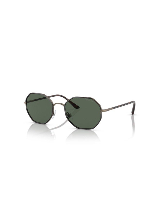 GIORGIO ARMANI Man Rectangle  SUNGLASSES- AR 6112J - lense size:52mm - BRUSHED PALE GOLD/RED HAVANA - Image 1
