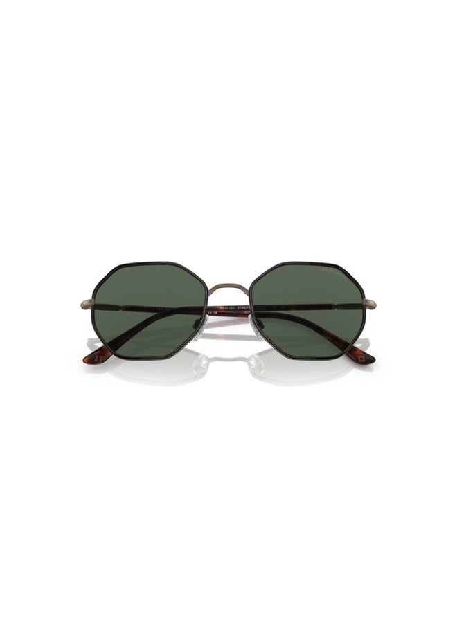 GIORGIO ARMANI Man Rectangle  SUNGLASSES- AR 6112J - lense size:52mm - BRUSHED PALE GOLD/RED HAVANA - Image 5