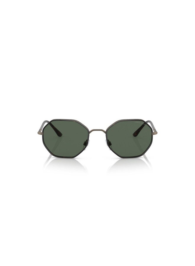 GIORGIO ARMANI Man Rectangle  SUNGLASSES- AR 6112J - lense size:52mm - BRUSHED PALE GOLD/RED HAVANA - Image 4