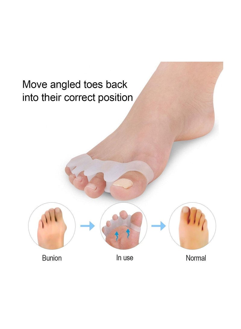 KASTWAVE Toe Stretchers Separators, Gel Rubber Silicone Toe Spacers Orthopedic Bunion Corrector, Hammer Toe Straightener Correct Bunion Pain Toe for Women and Men 1 Pairs - Image 2