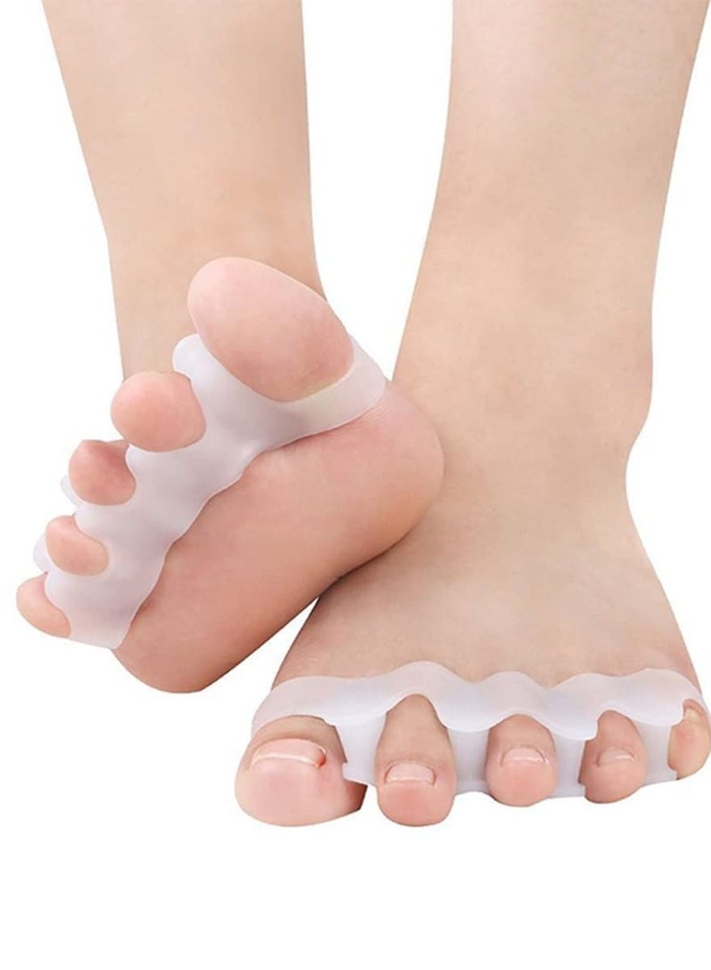 KASTWAVE Toe Stretchers Separators, Gel Rubber Silicone Toe Spacers Orthopedic Bunion Corrector, Hammer Toe Straightener Correct Bunion Pain Toe for Women and Men 1 Pairs - Image 1