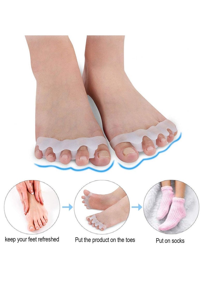 KASTWAVE Toe Stretchers Separators, Gel Rubber Silicone Toe Spacers Orthopedic Bunion Corrector, Hammer Toe Straightener Correct Bunion Pain Toe for Women and Men 1 Pairs - Image 3