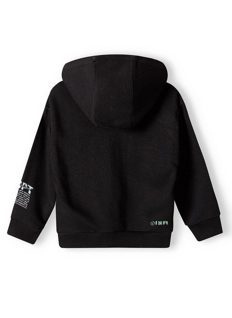 MINOTI Boys' Pullover Hoodie with Print and Front Kangaroo Pocket  - Image 3
