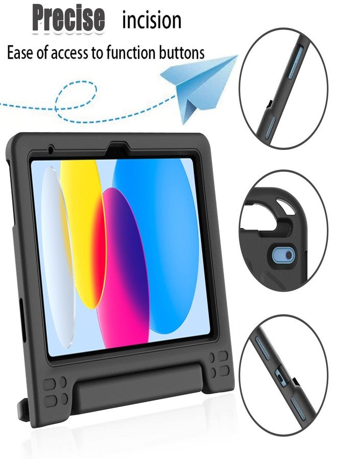 BMOUO جراب BMOUO للأطفال لجهاز iPad الجيل العاشر 10.9 بوصة 2022، جراب iPad الجيل العاشر مع واقي شاشة، جراب iPad الجيل العاشر للأطفال مقاوم للصدمات مع مقبض قابل للطي، أسود - Image 5