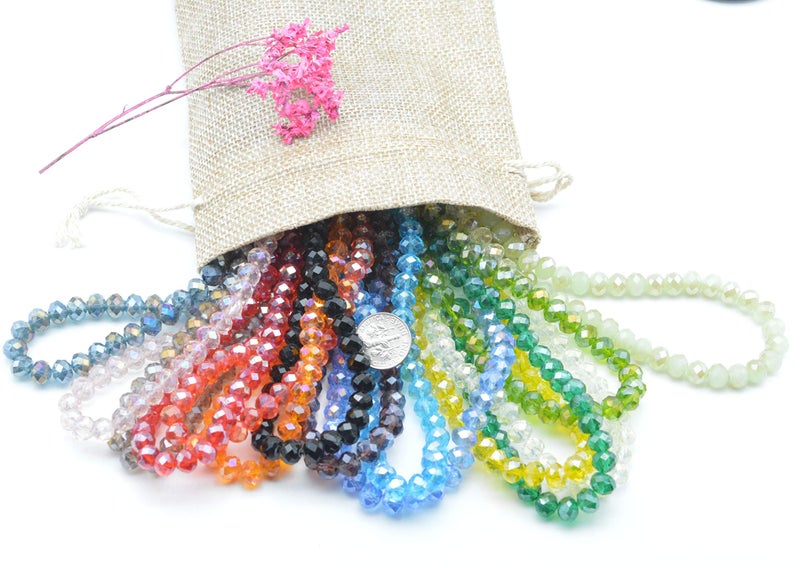 Catoterm Catotrem 8mm Briollete Rondelle Crystal Glass Beads Faceted Crystal Beads for Jewelry Making Assorted Color(1020pcs) - Image 4