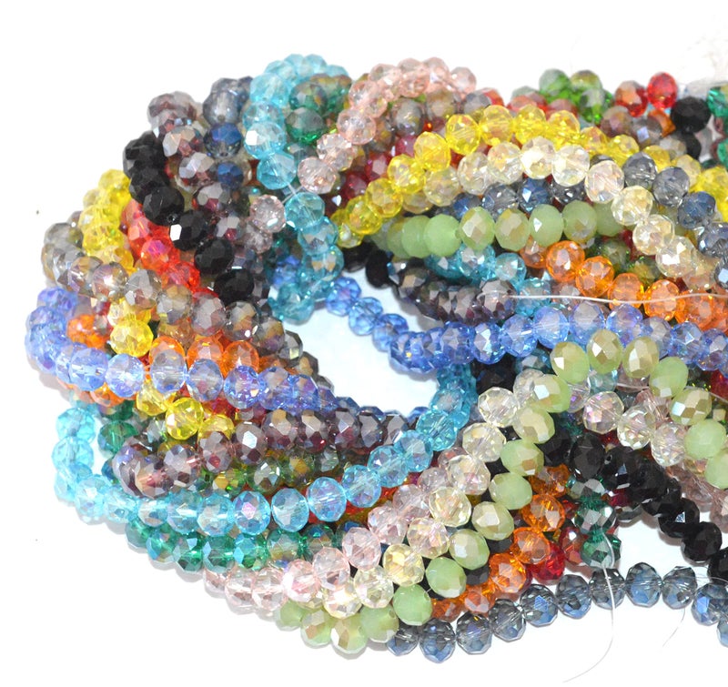 Catoterm Catotrem 8mm Briollete Rondelle Crystal Glass Beads Faceted Crystal Beads for Jewelry Making Assorted Color(1020pcs) - Image 5