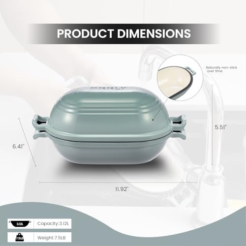 FRRLY Enameled Cast Iron Dutch Oven for Sourdough Bread Baking,9 x 5-4/5 Inch Oval Cast Iron Bread Pan with Lid,Dutch Oven for Homemade Sourdough Baking,2.8QT Meatloaf Pan,Oven Safe - Image 2