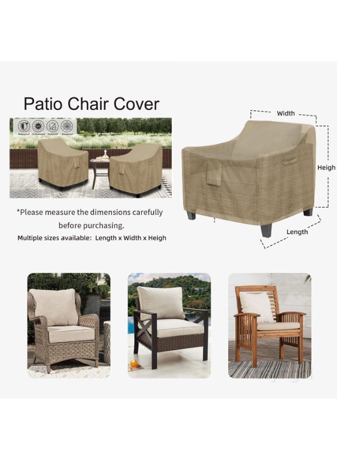 Kuajingdi Outdoor Chair Covers Waterproof Patio Furniture Lawn Terrace Chair Covers for Outdoor Furniture with Air Vent and Padded Handles  - Image 2
