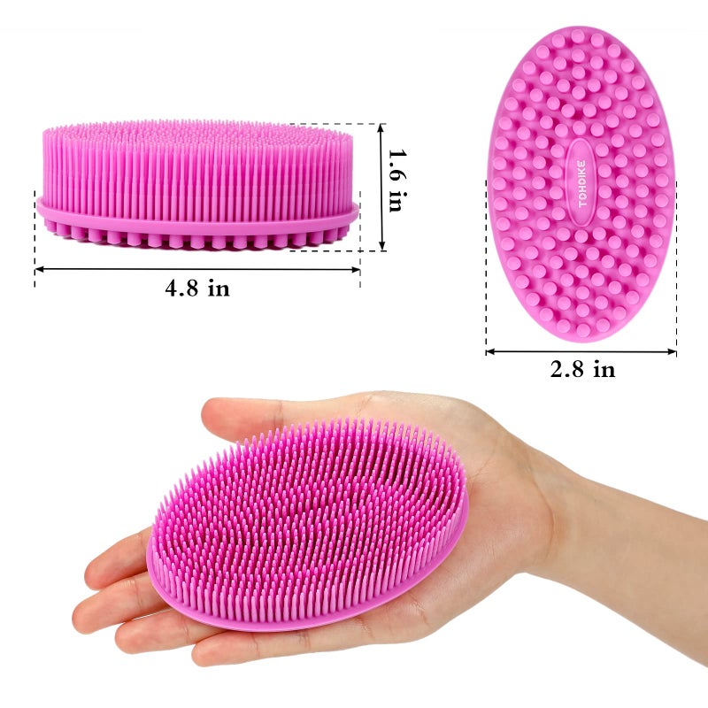 TDHDIKE Silicone Body Scrubber Loofah - Set of 3 Soft Exfoliating Body Bath Shower Scrubber Loofah Brush for Sensitive Kids Women Men All Kinds of Skin - Image 2
