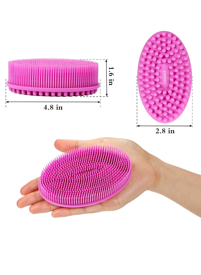 TDHDIKE TDHDIKE Silicone Body Scrubber Loofah - Set of 3 Soft Exfoliating Body Bath Shower Scrubber Loofah Brush for Sensitive Kids Women Men All Kinds of Skin  - Image 2