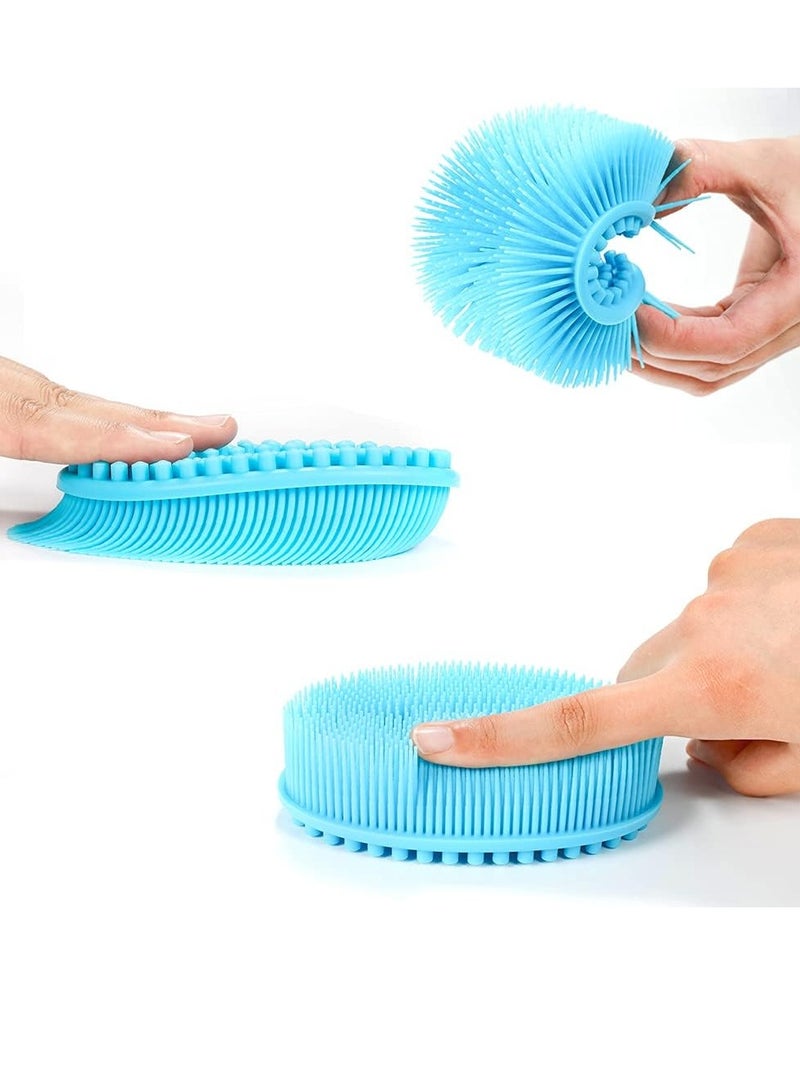 TDHDIKE TDHDIKE Silicone Body Scrubber Loofah - Set of 3 Soft Exfoliating Body Bath Shower Scrubber Loofah Brush for Sensitive Kids Women Men All Kinds of Skin  - Image 3