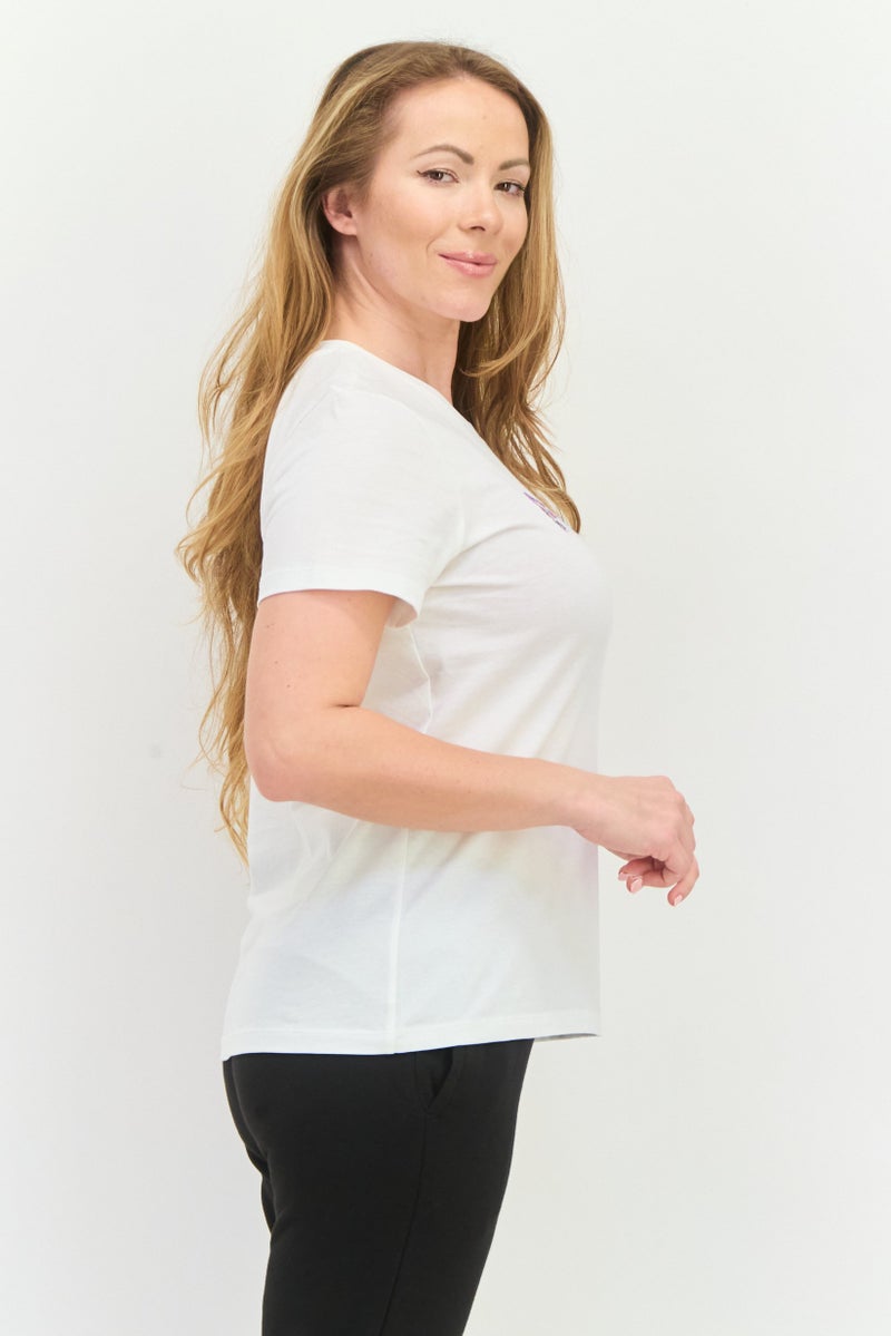 PUMA تي شيرت رياضي نسائي بأكمام قصيرة، خارجي، أبيض - Image 2