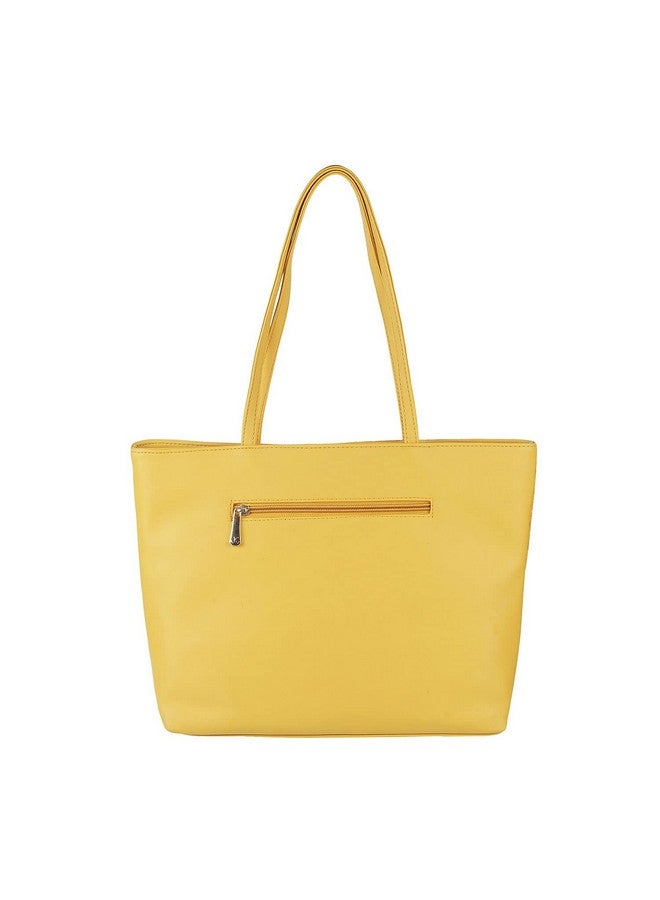 Mochi Mochi Womens Synthetic Yellow Tote Bag (One Size)  - Image 3