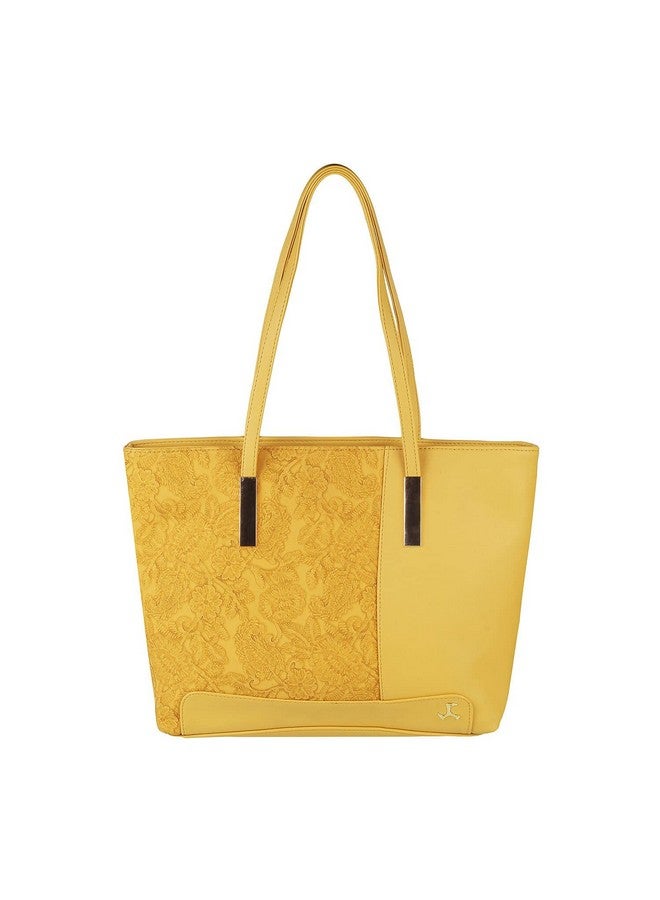 Mochi Mochi Womens Synthetic Yellow Tote Bag (One Size)  - Image 1