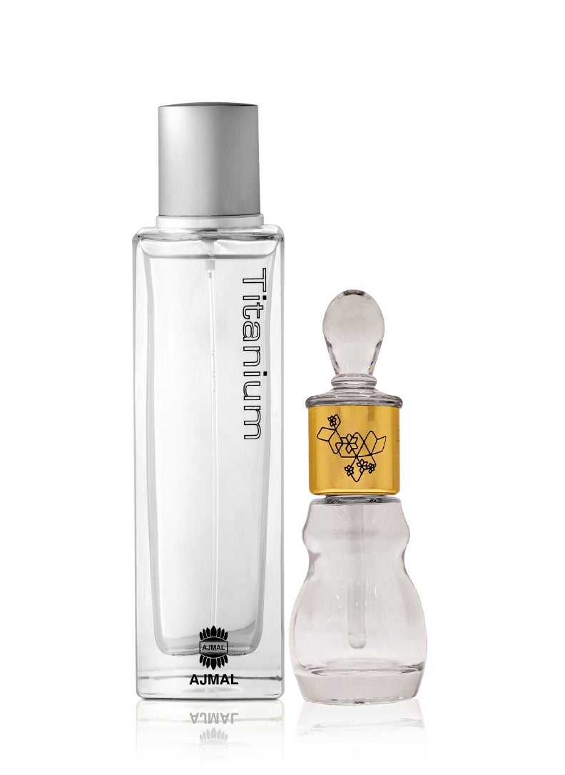 Ajmal Titanium & Musk Silk Oil 12 GM - Elegant Fragrance Combination 