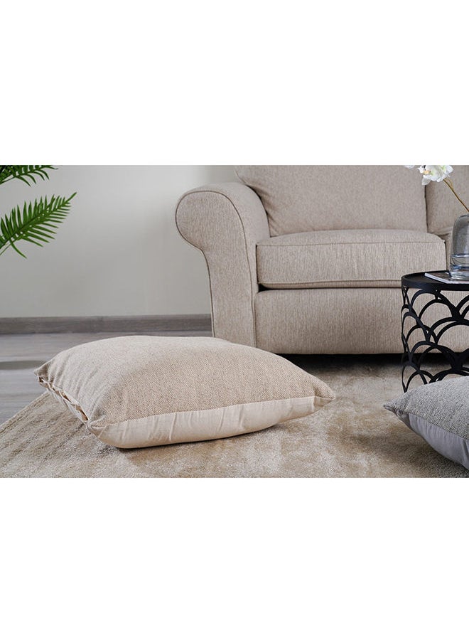 Pan Home - Nathan Woolen Floor Cushion 70x70Cm Beige - Image 1