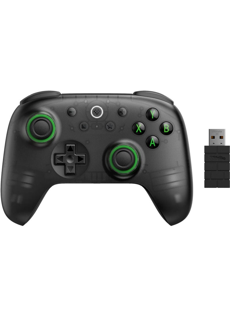 8Bitdo Ultimate 2C Wireless Controller for Windows PC and Android, with 1000Hz Polling Rate, Hall Effect Joysticks and Hall Triggers, and Remappable L4/R4 Bumpers (Transparent Black) - Image 1