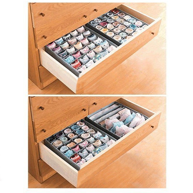 Closet Organizer: 34x32x10cm Durable Non-Woven Fabric - Spacious Design Sock Storage for Home Closet Wardrobe Organization - Image 5