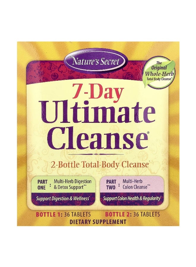 Nature's Secret Nature's Secret, 7-Day Ultimate Cleanse, 2-Part Total-Body Cleanse, 2 Bottles, 36 Tablets Each - Image 1
